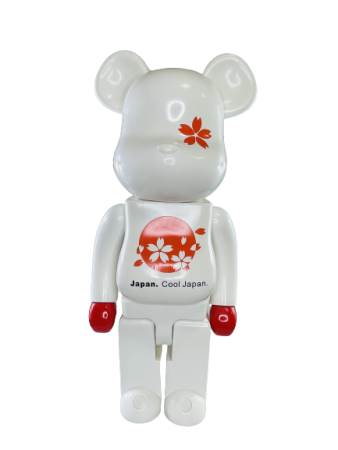 Bearbrick Japan Cool (Белый с красными цветами) 1000% (70 см)