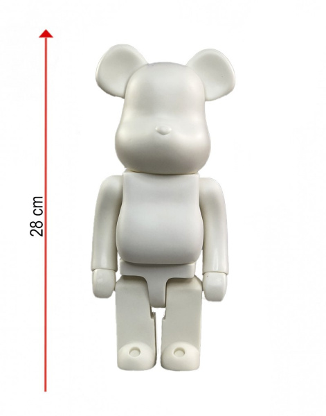 Bearbrick K.Olin Tribu Однотонный Белый 400% (28 См)