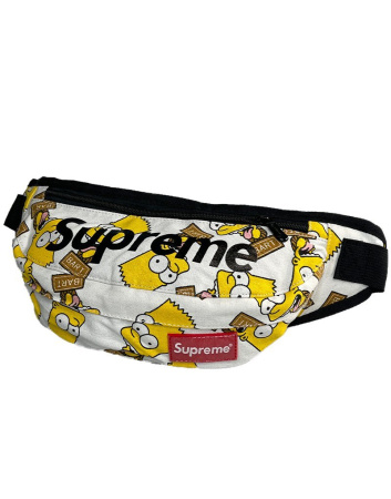 Сумка-бананка Supreme Барт Симпсон (Белая)