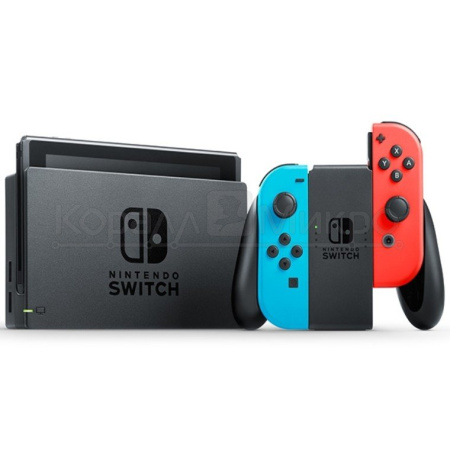 Игровая приставка  Nintendo Switch красный + игра Super Mario Odyssey