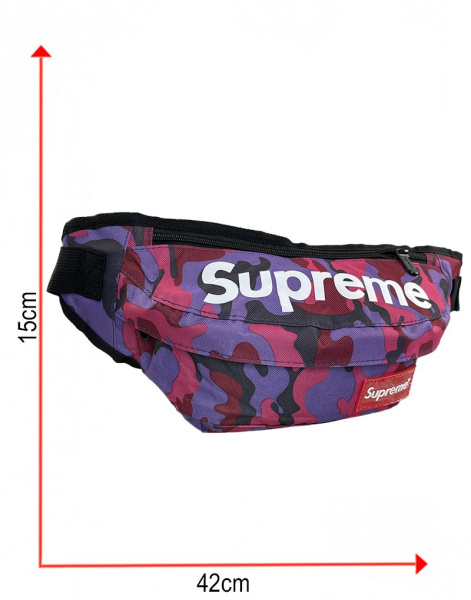Сумка-бананка Supreme Камуфляж (Фиолетовая)