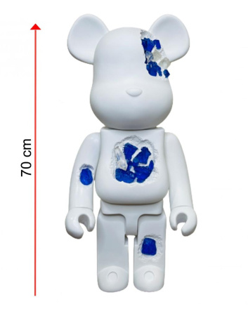 Bearbrick Art OverTurn Dark Blue Crystal (Синий Кристалл) 1000% (70см)