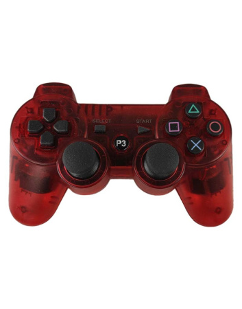 Бездротовий Джойстик PS3 (прозорий червоний) 