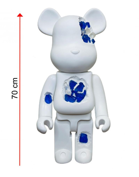 Bearbrick Art OverTurn Dark Blue Crystal (Синий Кристалл) 1000% (70см)
