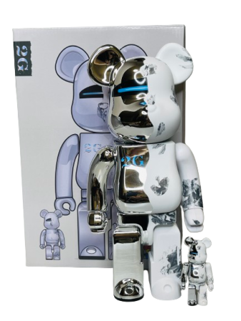 Bearbrick Daniel Arsham & Hajime Sorayama 400% + 100% (28см+7см)