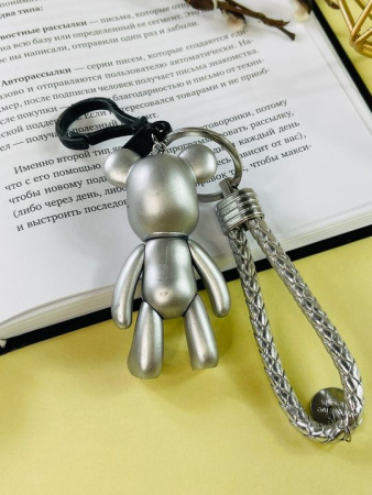 Брелок Bearbrick с ремешком (Cеребряный)
