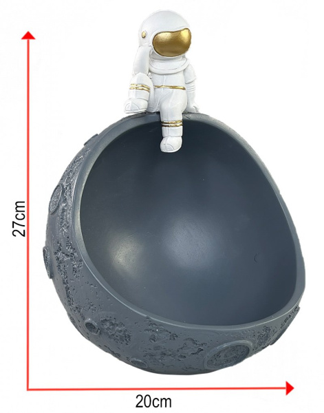 Фигурка-органайзер космонавт на планете серая 27х20 см