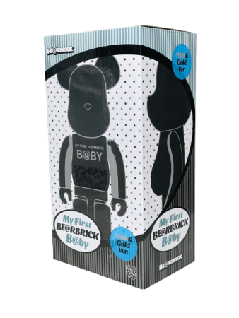 Bearbrick My First Baby (Фігурка Чорно-срібляста) 400% (28 см)
