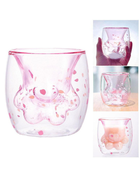 Чашка с двойным дном Starbucks "Cat Paw Cup" Кошачья лапа 175 мл (кружка с двойными стеклом