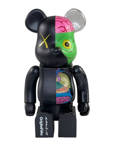 Bearbrick x Kaws Dissected Companion Беарбрик черный/цветной 400% (28см)