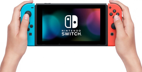 Игровая консоль Nintendo Switch красный неон / синий неон с улучшенным временем автономной работы (MOD. HAC-001-01)