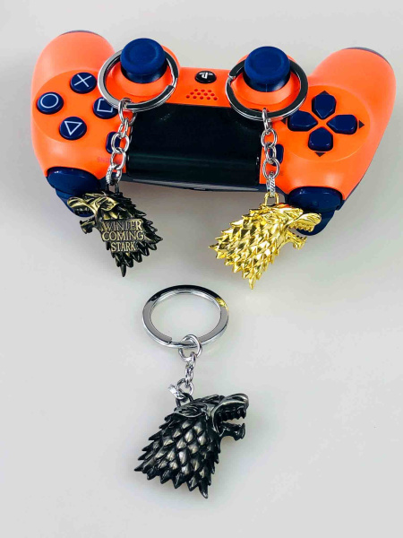 Брелок House Stark (Game of Thrones) — голова вовка, металевий, колір на вибір