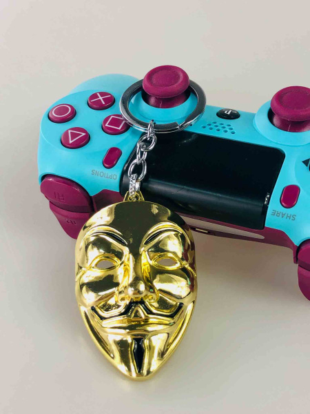 Брелок маска Guy Fawkes (V for Vendetta), металевий — колір на вибір