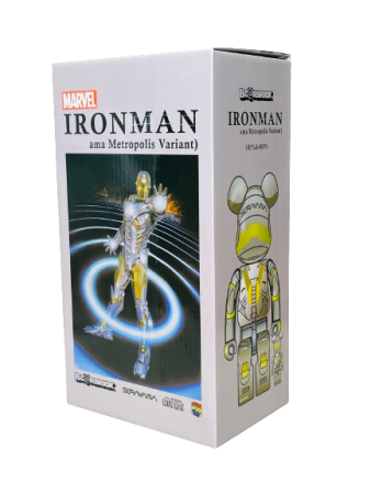 Bearbrick x Sorayama x Marvel Iron Man (Фігурка Залізна людина) 400% (28см)