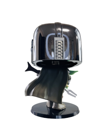 Фигурка Funko POP Мандалорец №380 Звездные войны в хромированной броне с Дитем (25 см)