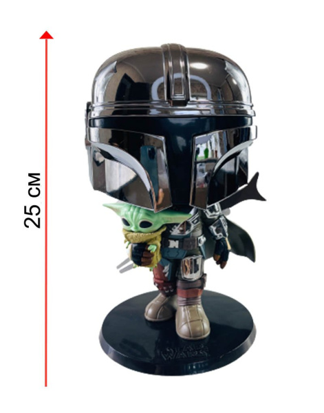 Фигурка Funko POP Мандалорец №380 Звездные войны в хромированной броне с Дитем (25 см) Фигурка Funko POP Мандалорец №380 Звездные войны в хромированной броне с Дитем (25 см)