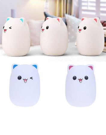 Светильник BUD BEAR Silicone LAMP КОТИК Розовые ушки