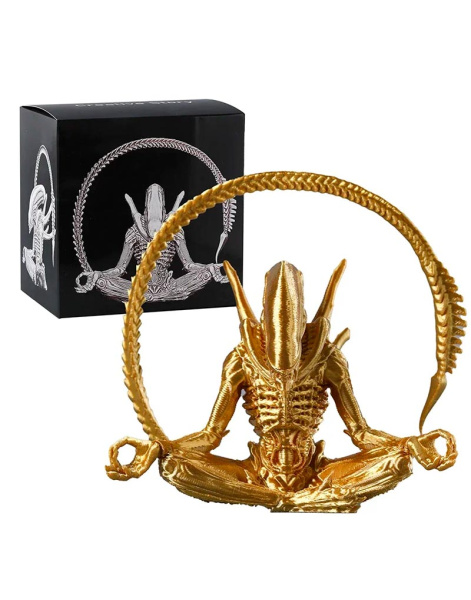 Фігурка Alien Meditation Чужий (Xenomorph) у позі медитації золотий (12 см) 