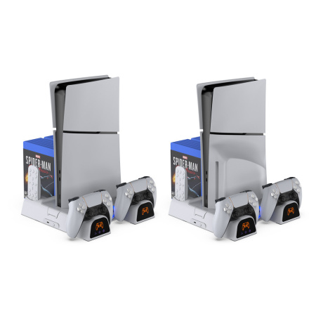 PS5 Slim  Підставка зарядна Ігрових контролерів P5 + зберігання дисків TP5-3532B 