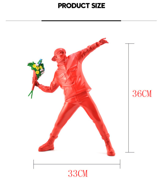 Статуетка Бэнкси banksy Кидання квітів Біла (Фігурка)