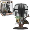 Фигурка Funko POP Мандалорец №380 Звездные войны в хромированной броне с Дитем (25 см)