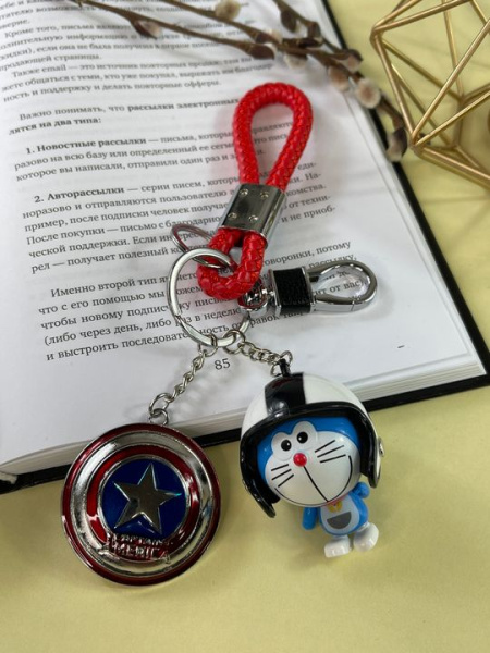Брелок для Doraemon Капитан Америка (Красный)