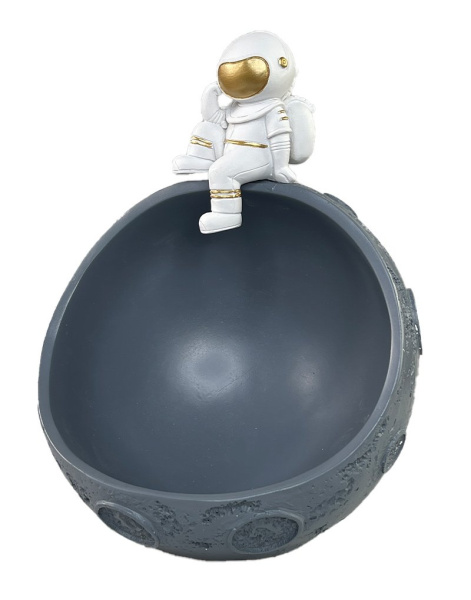 Фигурка-органайзер космонавт на планете серая 27х20 см