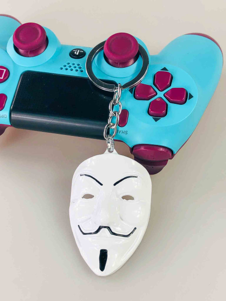 Брелок маска Guy Fawkes (V for Vendetta), металевий — колір на вибір
