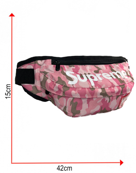 Сумка-бананка Supreme Камуфляж (Розовая)