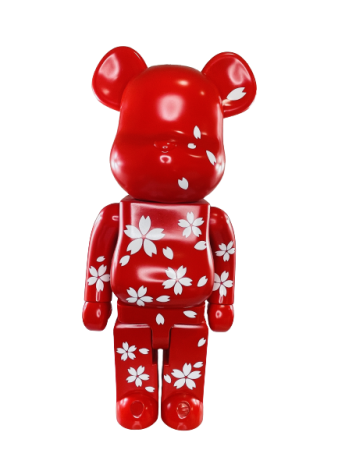 Bearbrick Japan Cool (Красный с белыми цветами) 1000% (70 см)