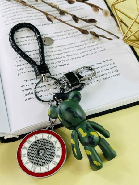 Брелок Bearbrick Бетмен Камуфляжный (Хаки) Тройной