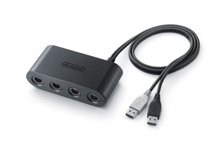 Комплект: игра Super Smash Bros. Ultimate (Nintendo Switch) + контроллер Nintendo GameCube в стиле игры + адаптер для контроллера GameCube