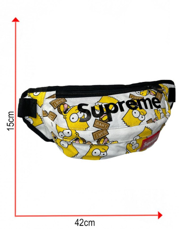 Сумка-бананка Supreme Барт Симпсон (Белая)