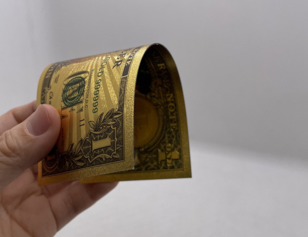 Позолочена сувенірна банкнота 1 Litecoin 155*76mm