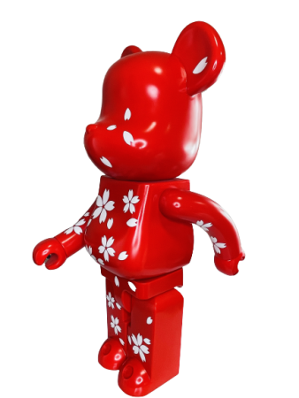 Bearbrick Japan Cool (Красный с белыми цветами) 1000% (70 см)