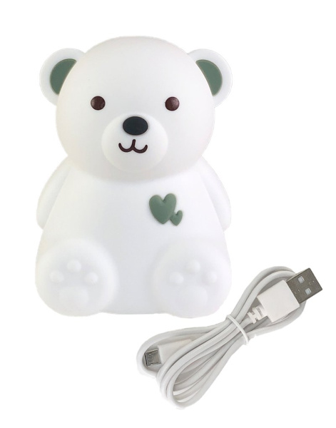Силиконовый Ночник Мишка Зеленый (Светильник)