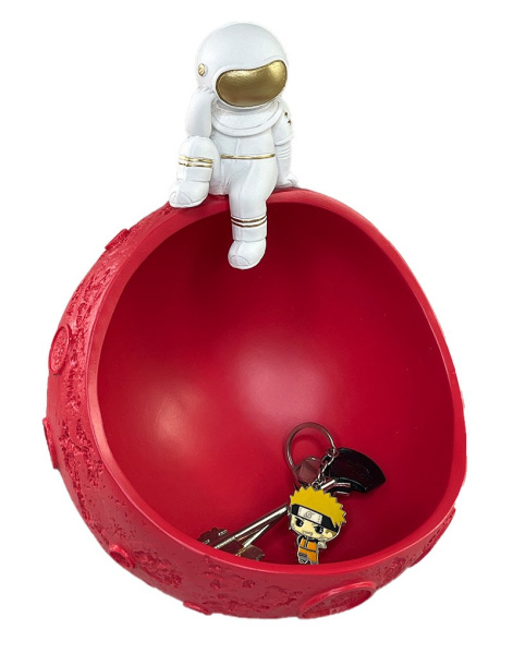 Фигурка-органайзер космонавт на планете красная 27х20 см