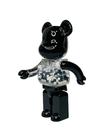 Bearbrick My First Baby (Фігурка Чорно-срібляста) 400% (28 см)