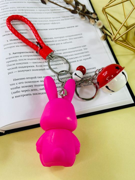 Брелок Кролик Погремушка (Красный)