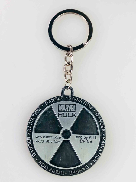 Металевий брелок Marvel Hulk «Radiation» — колекційний аксесуар (срібний / золотий)