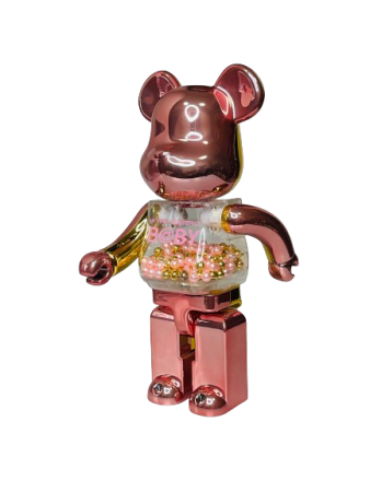 Bearbrick My First Baby Pink/Gold (Фігурка рожево золота) 400% (28см)