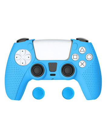 Силиконовый чехол + накладки на стики для DualSense PS5 TP5-0559 Голубой
