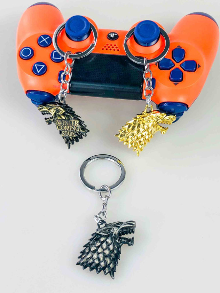 Брелок House Stark (Game of Thrones) — голова вовка, металевий, колір на вибір