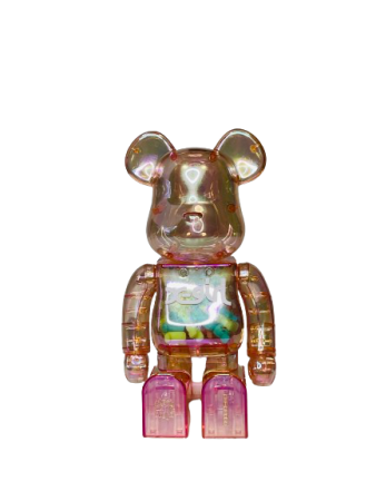 Bearbrick X-Girl (фігурка прозора рожева) 400% (28см)