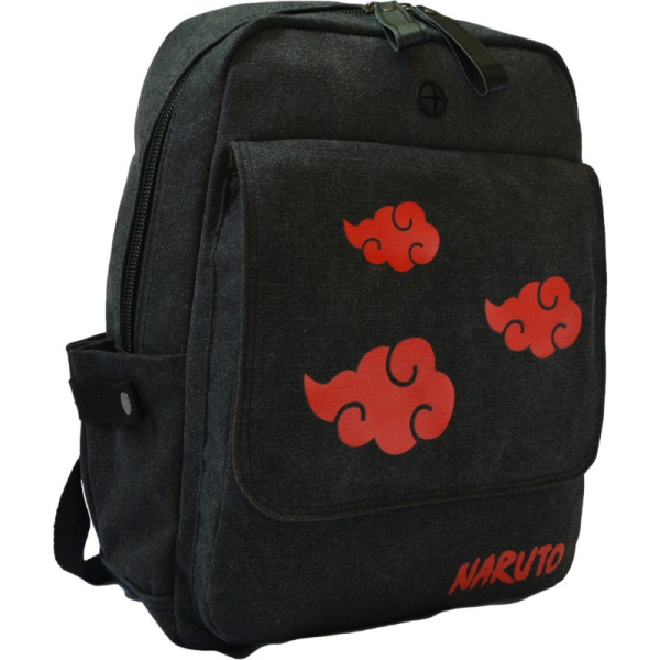Аніме рюкзак полотняний рюкзак Наруто чорний  акацуке