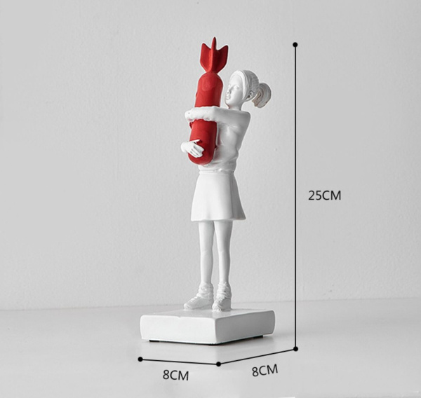 Banksy Bomb Hugger біла червона (Фігурка)