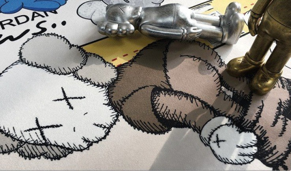 Ковер Kaws BFF Air Jordan Passing Through Горизонтальный Черный/Зеленый