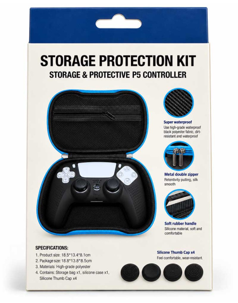 Захисний чохол для геймпада PS5 DualSense PGTECH Storage Protection Kit (чорний)