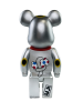 Bearbrick Манеки Неко Поко-чан Серебро 400% (28см)