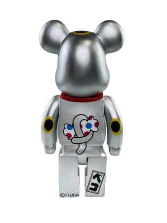 Bearbrick Манеки Неко Поко-чан Серебро 400% (28см)
